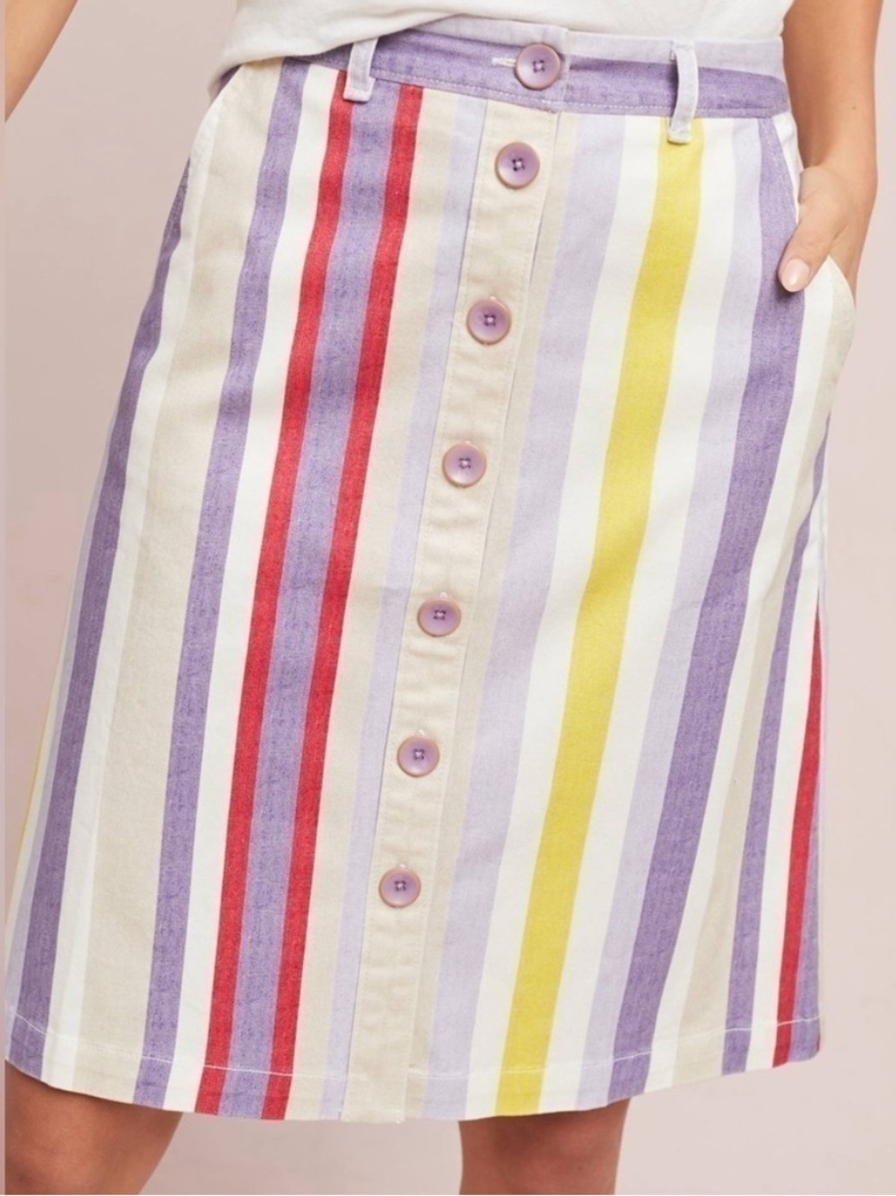 ✨NWT Anthropologie Maeve Colorful Striped Nautical Pencil Skirt Plus Size 16